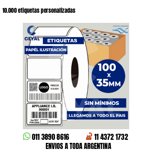 10.000 etiquetas personalizadas