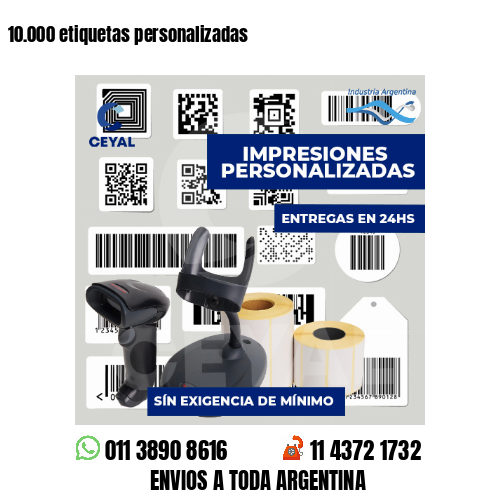 10.000 etiquetas personalizadas