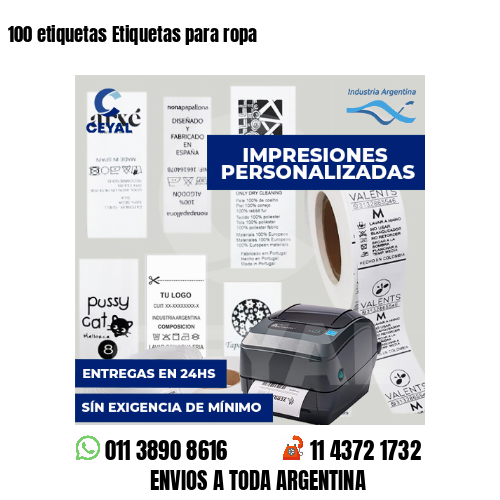 100 etiquetas Etiquetas para ropa