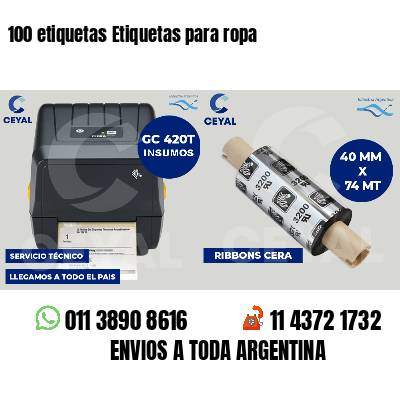 100 etiquetas Etiquetas para ropa