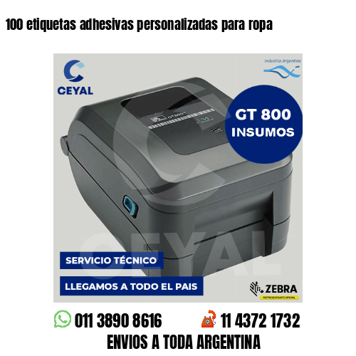 100 etiquetas adhesivas personalizadas para ropa