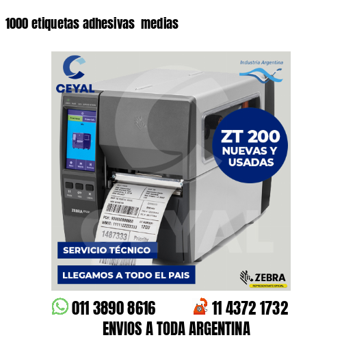 1000 etiquetas adhesivas  medias