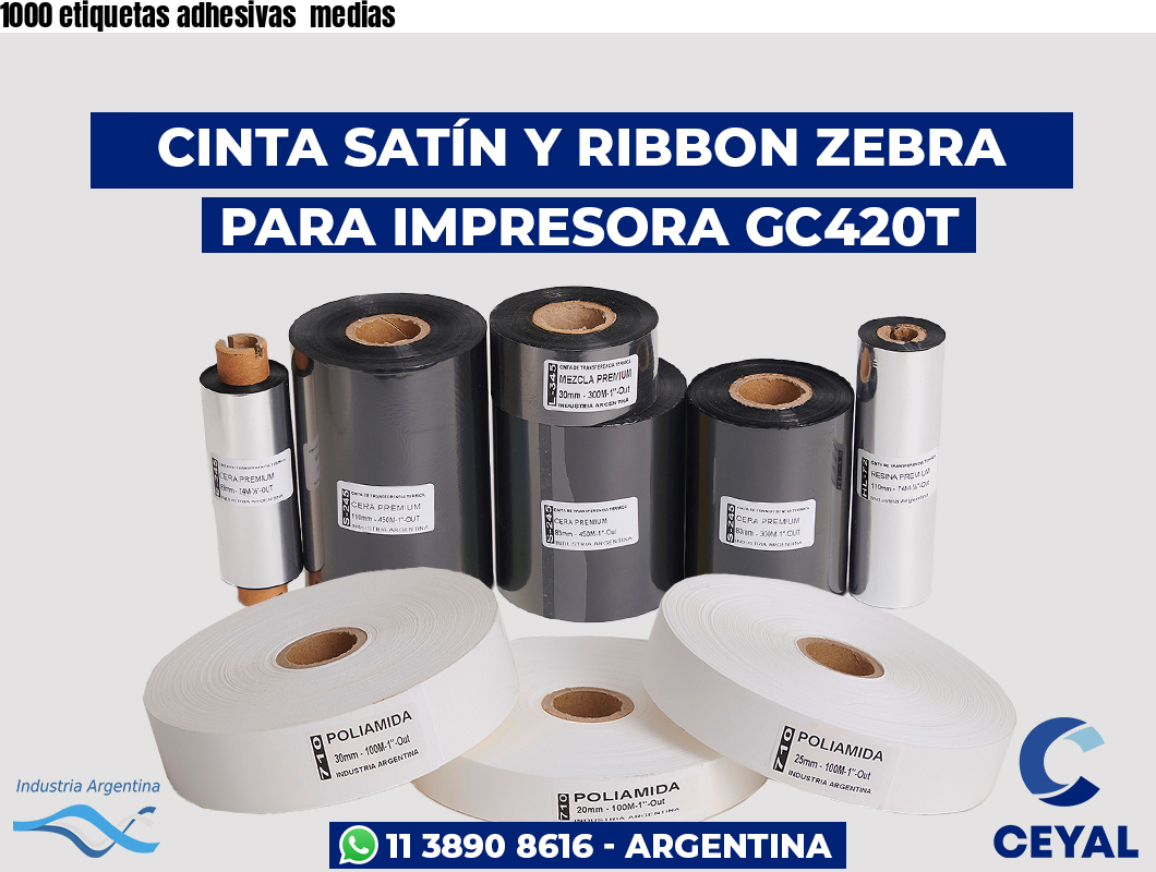 1000 etiquetas adhesivas  medias