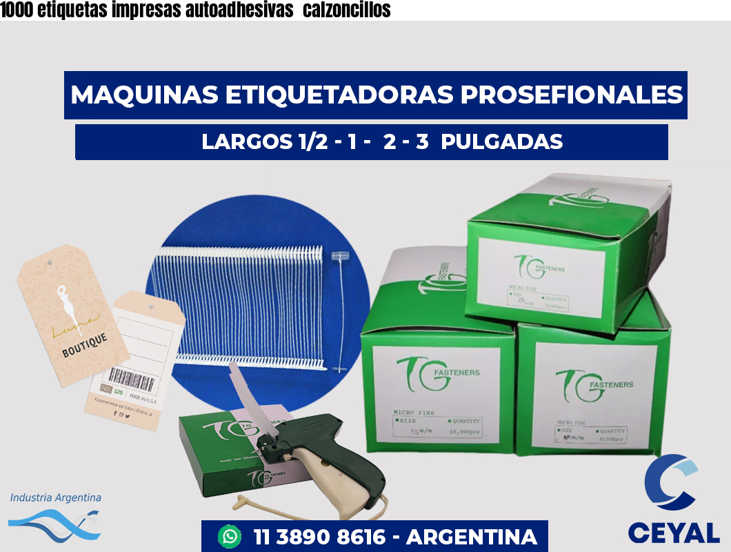 1000 etiquetas impresas autoadhesivas calzoncillos