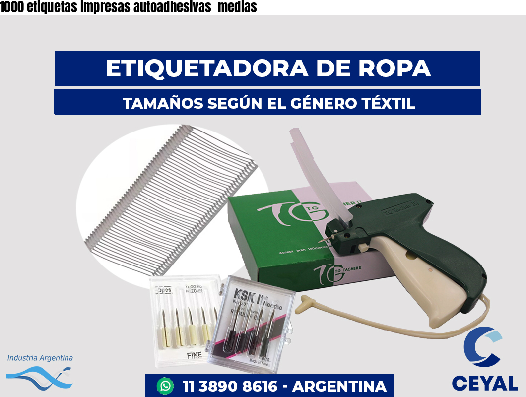 1000 etiquetas impresas autoadhesivas medias