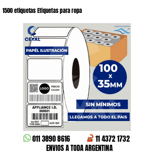 1500 etiquetas Etiquetas para ropa