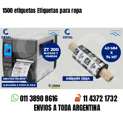 1500 etiquetas Etiquetas para ropa