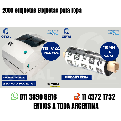 2000 etiquetas Etiquetas para ropa