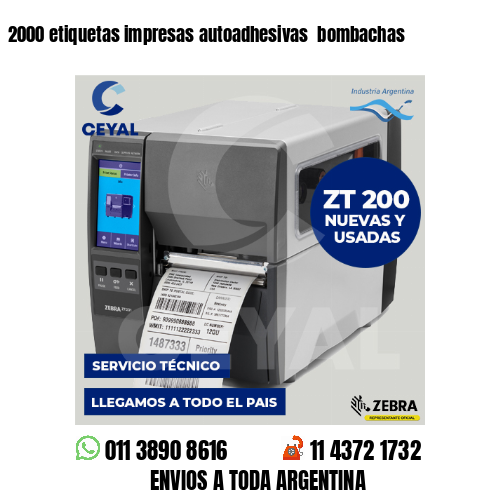 2000 etiquetas impresas autoadhesivas  bombachas