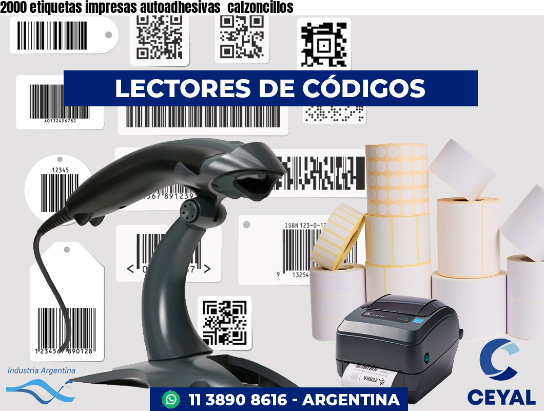 2000 etiquetas impresas autoadhesivas  calzoncillos