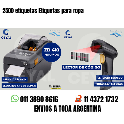 2500 etiquetas Etiquetas para ropa