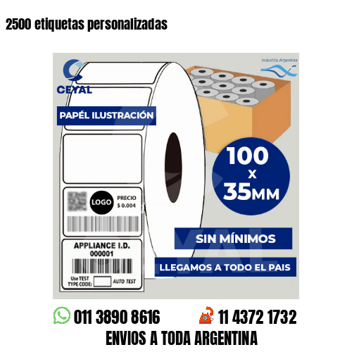 2500 etiquetas personalizadas