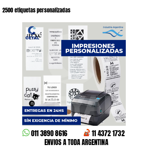 2500 etiquetas personalizadas