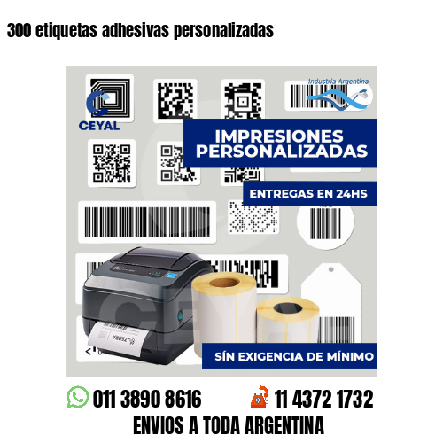 300 etiquetas adhesivas personalizadas