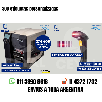300 etiquetas personalizadas