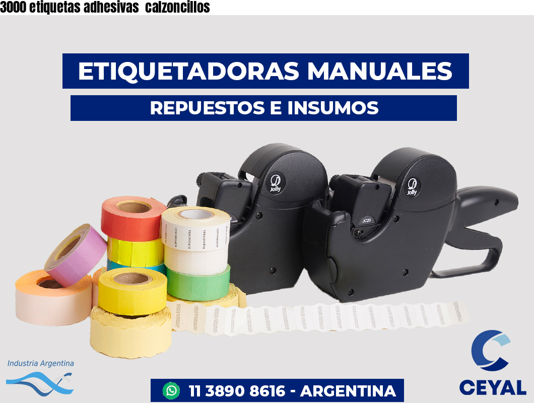 3000 etiquetas adhesivas  calzoncillos