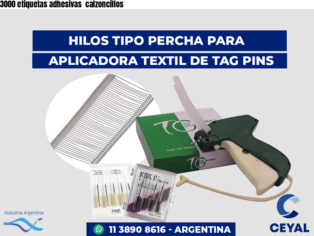 3000 etiquetas adhesivas  calzoncillos
