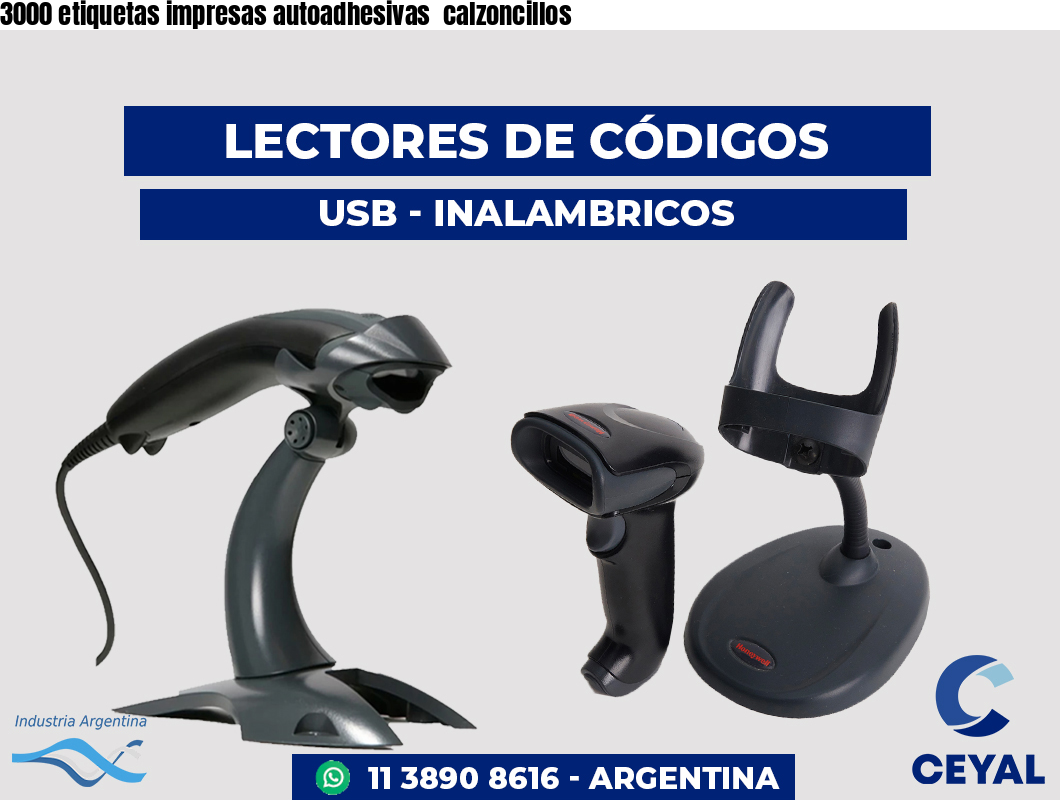 3000 etiquetas impresas autoadhesivas calzoncillos