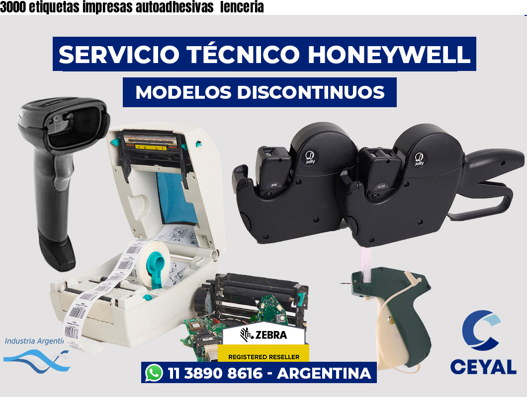 3000 etiquetas impresas autoadhesivas lenceria