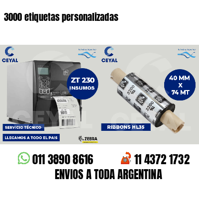 3000 etiquetas personalizadas