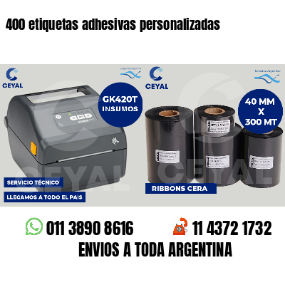 400 etiquetas adhesivas personalizadas