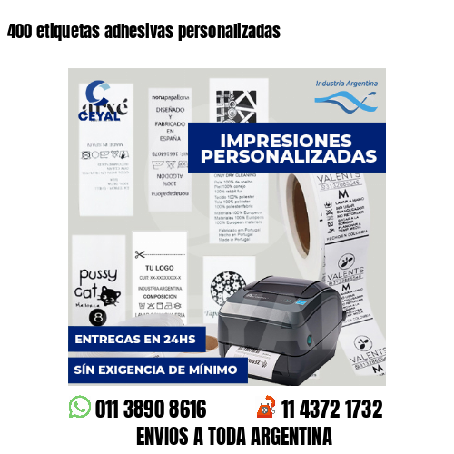 400 etiquetas adhesivas personalizadas