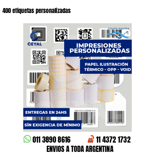 400 etiquetas personalizadas