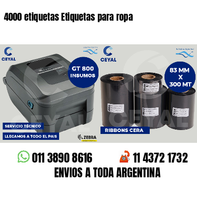 4000 etiquetas Etiquetas para ropa