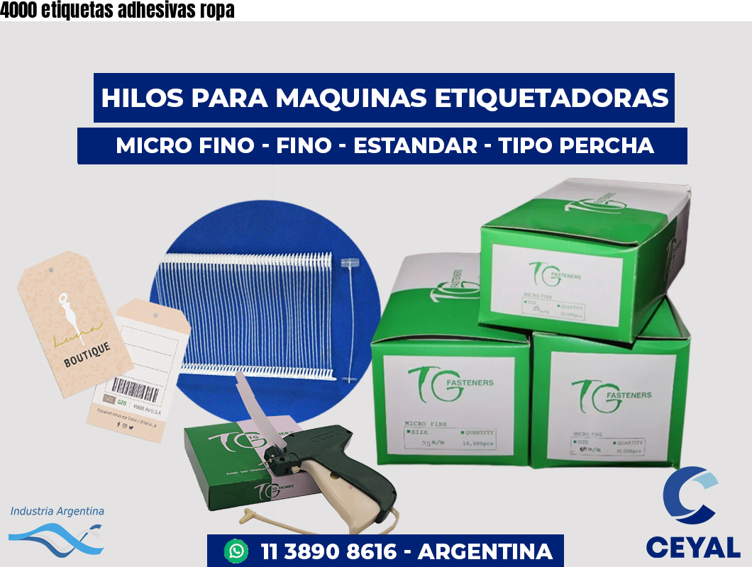 4000 etiquetas adhesivas ropa
