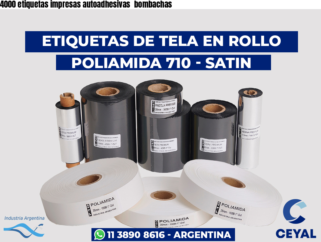 4000 etiquetas impresas autoadhesivas  bombachas