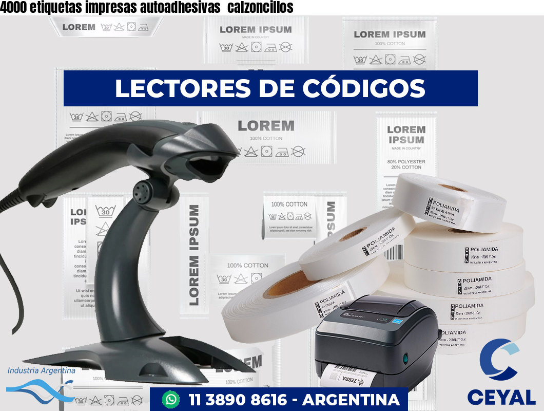 4000 etiquetas impresas autoadhesivas calzoncillos