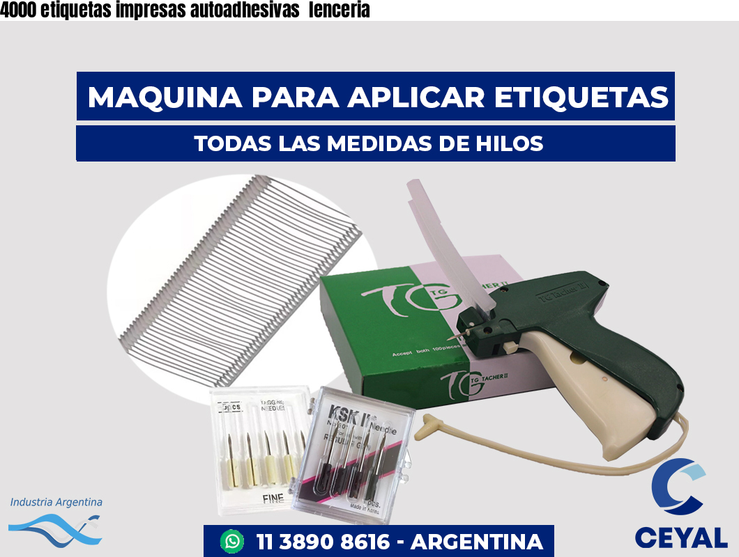 4000 etiquetas impresas autoadhesivas lenceria