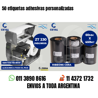 50 etiquetas adhesivas personalizadas