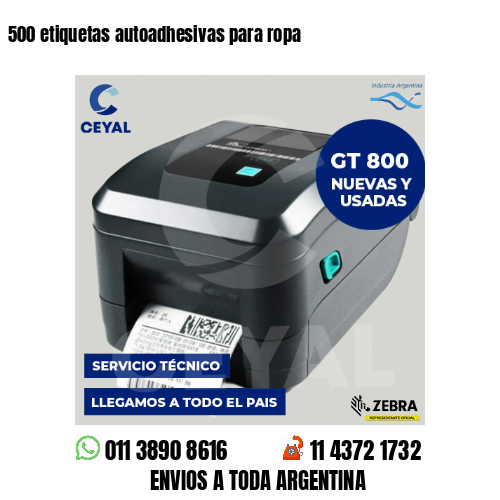 500 etiquetas autoadhesivas para ropa