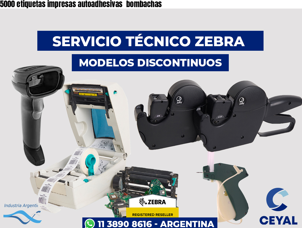5000 etiquetas impresas autoadhesivas bombachas