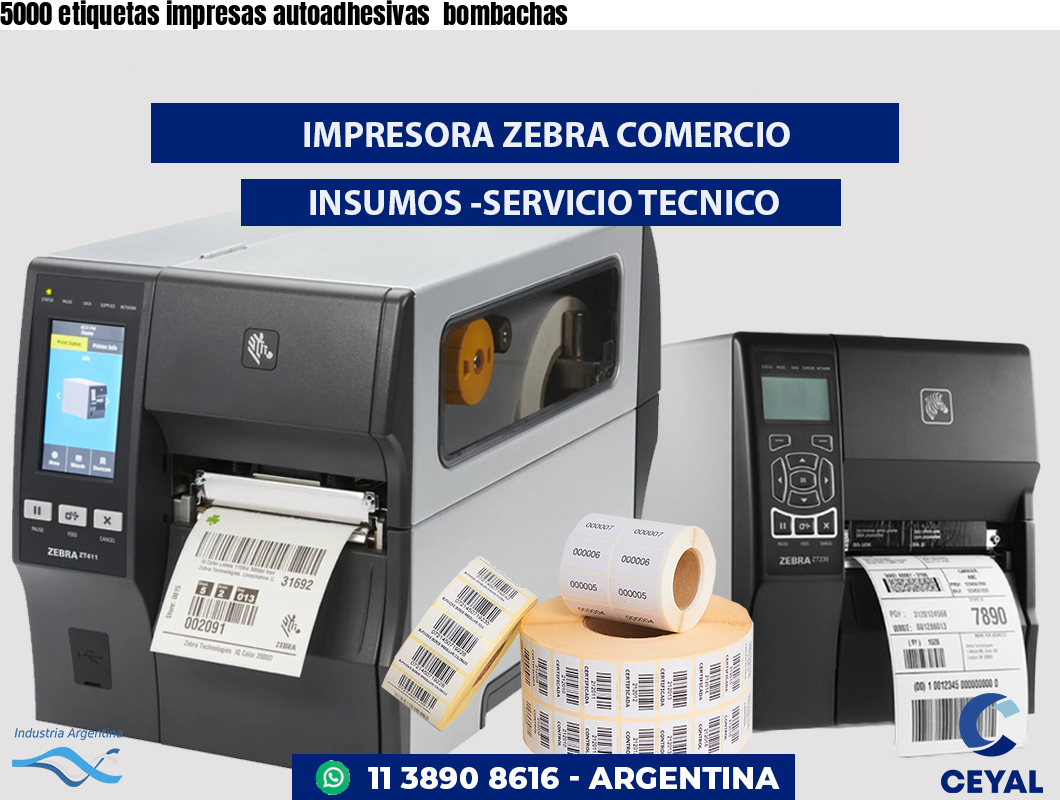 5000 etiquetas impresas autoadhesivas bombachas