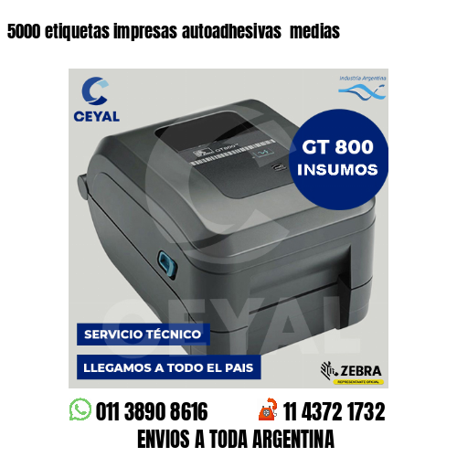 5000 etiquetas impresas autoadhesivas  medias