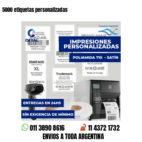 5000 etiquetas personalizadas