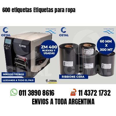 600 etiquetas Etiquetas para ropa