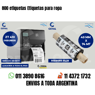 800 etiquetas Etiquetas para ropa