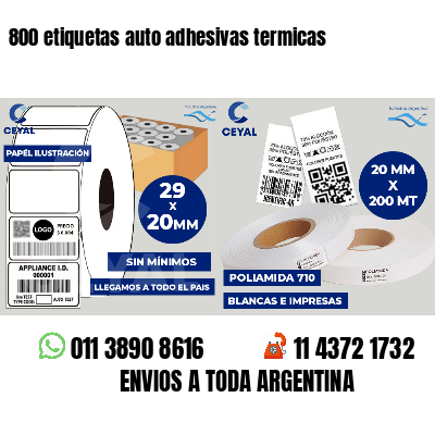 800 etiquetas auto adhesivas termicas