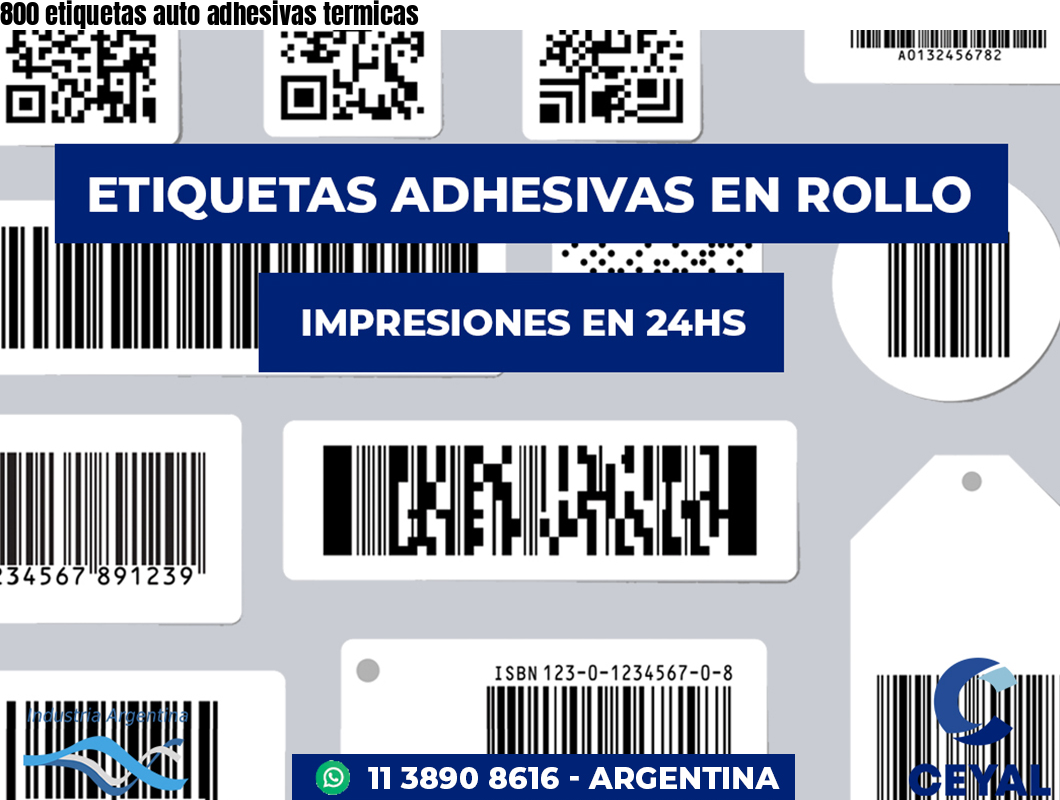 800 etiquetas auto adhesivas termicas