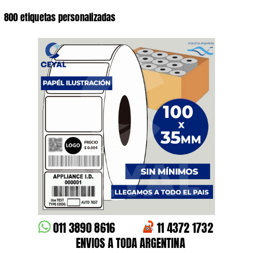 800 etiquetas personalizadas