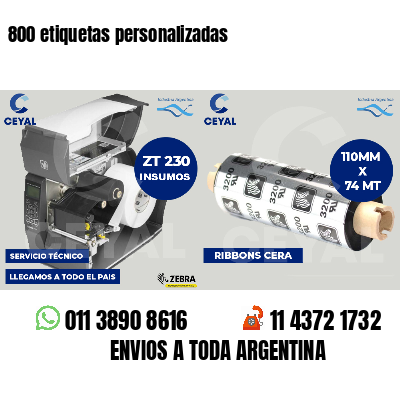 800 etiquetas personalizadas