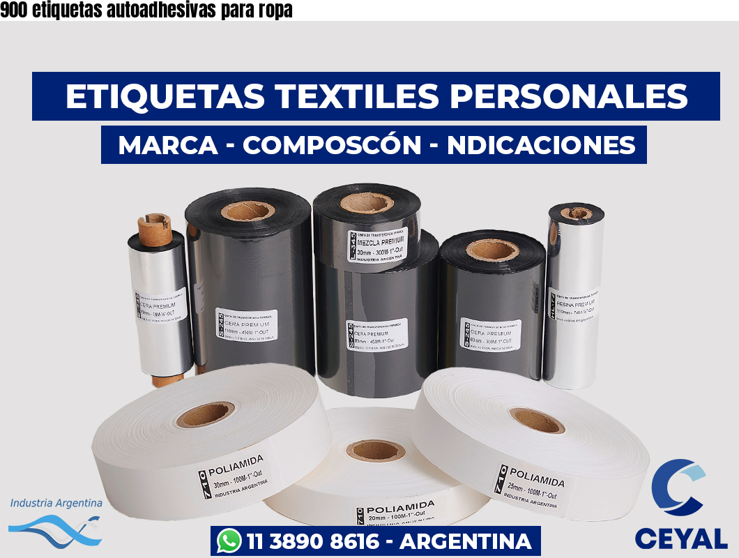 900 etiquetas autoadhesivas para ropa