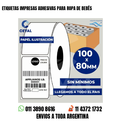 ETIQUETAS IMPRESAS ADHESIVAS PARA ROPA DE BEBÉS
