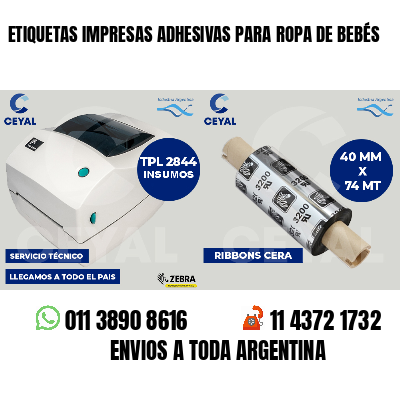 ETIQUETAS IMPRESAS ADHESIVAS PARA ROPA DE BEBÉS