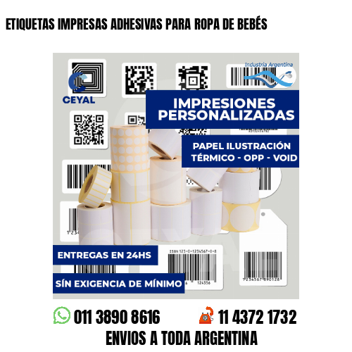 ETIQUETAS IMPRESAS ADHESIVAS PARA ROPA DE BEBÉS