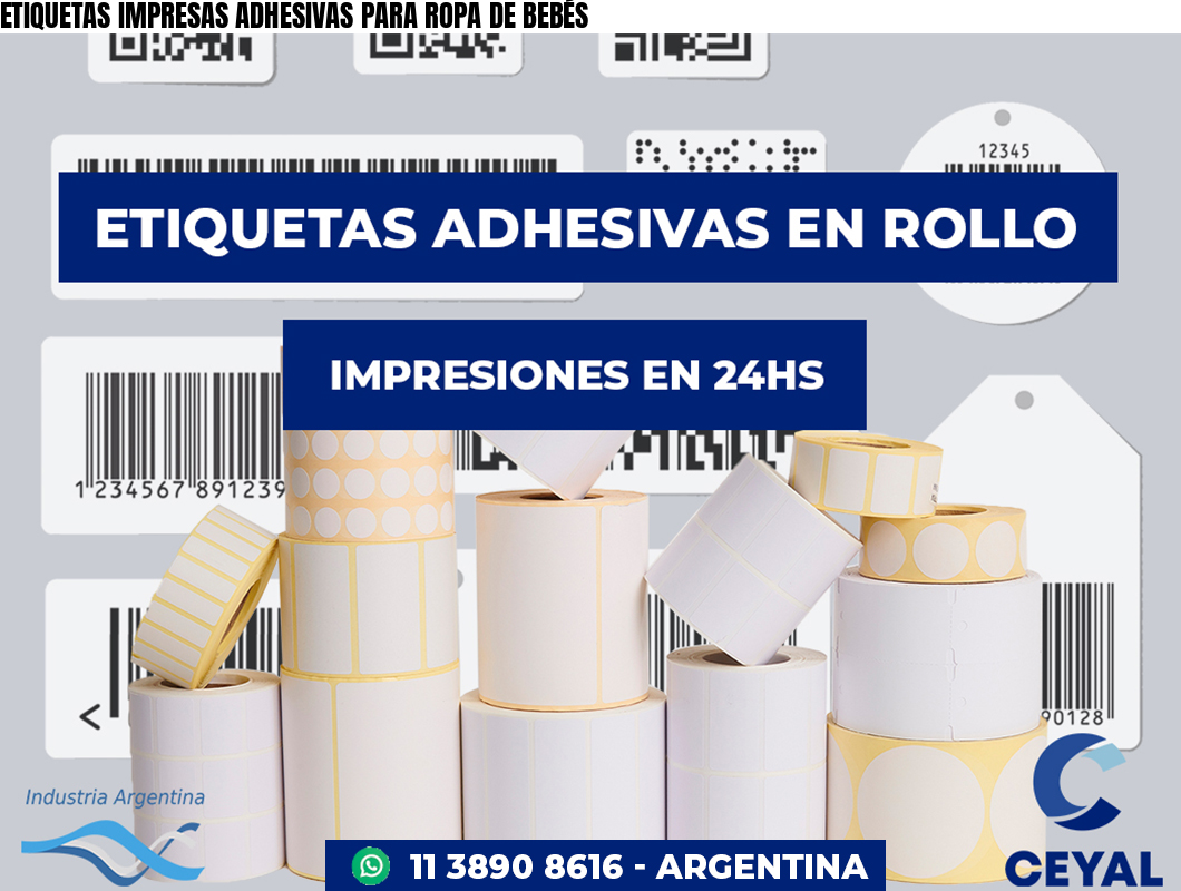 ETIQUETAS IMPRESAS ADHESIVAS PARA ROPA DE BEBÉS