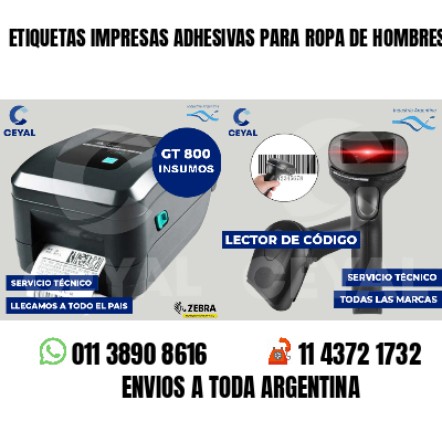 ETIQUETAS IMPRESAS ADHESIVAS PARA ROPA DE HOMBRES